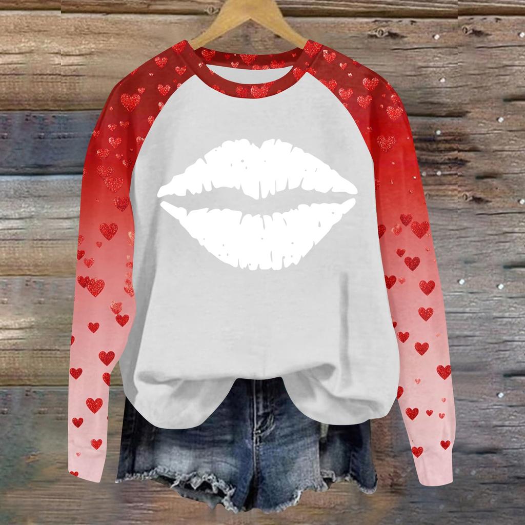 Women's Fashion Printed Long Sleeve Loose Round Neck Sweatshirt