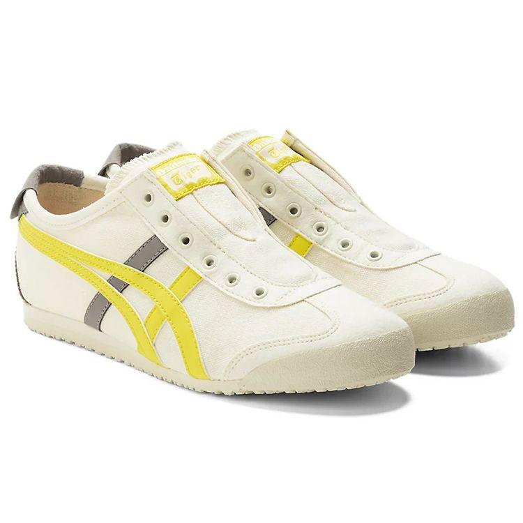 ONITSUKA TIGER Mexico 66 Comfortable Leather Lightweight Durable Low-Top Running Shoes Women Sneaker White Yellow 1182A087-750