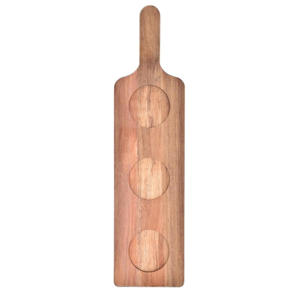 Glass Bowls on Wooden Tray, Acacia, DUKA