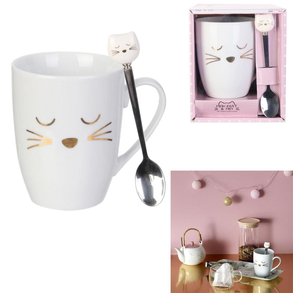 Kitten mug with spoon 350 ml