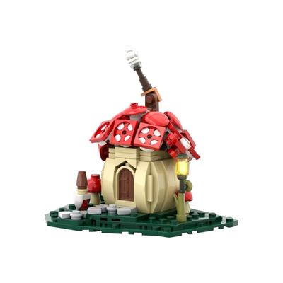 MOC Mushroom Hut Cartoon Building Blocks Toy High Brick Parts Assembly Splicing Creative Gift for Kids
