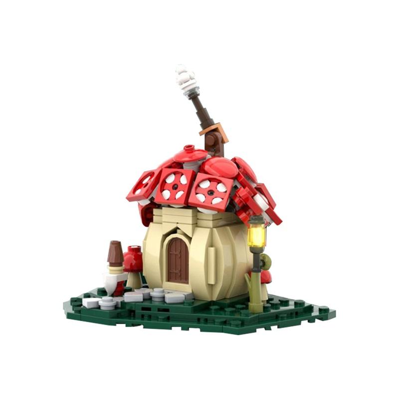 Non-Toxic Moc Mushroom Hut Cartoon Scene High Brick Parts Assembly Splicing Assembly Building Blocks Toy Gift