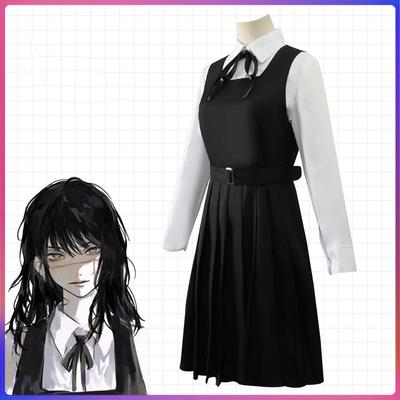 Anime Testere Adam ASA MITAKA Kadın Cosplay Kostüm Peruk Dövme Çıkartma JK okul üniforması Savaş Şeytan Elbise Gömlek Çorap Kravat Sezon 2