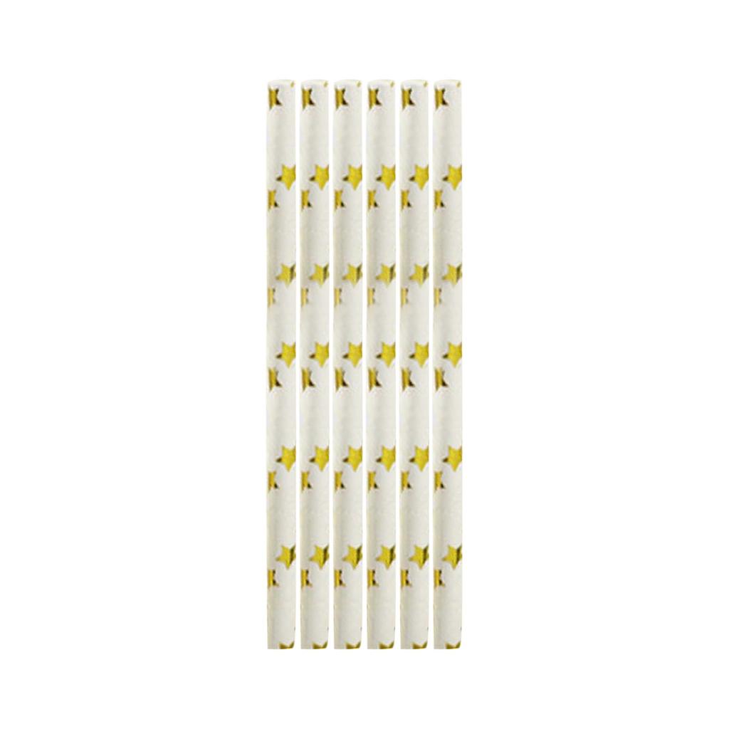 25-Pack Striped Paper Straws For Kids, Festive Party Decoration Supplies