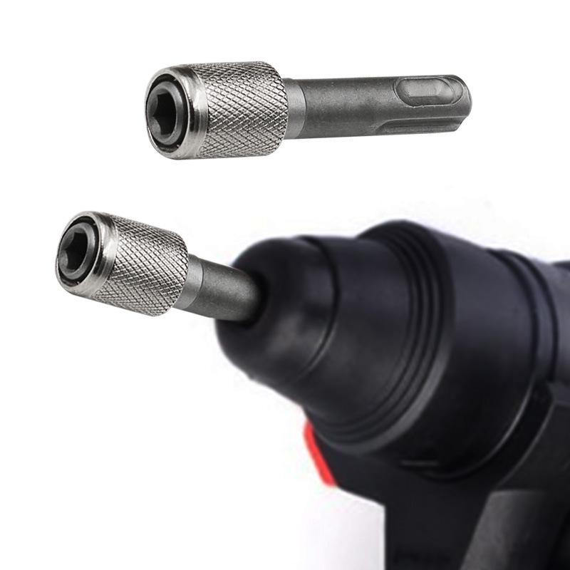 Round Handle To Hex Shank Converter: Hammer Drill Adapter and Impact Socket Tool.