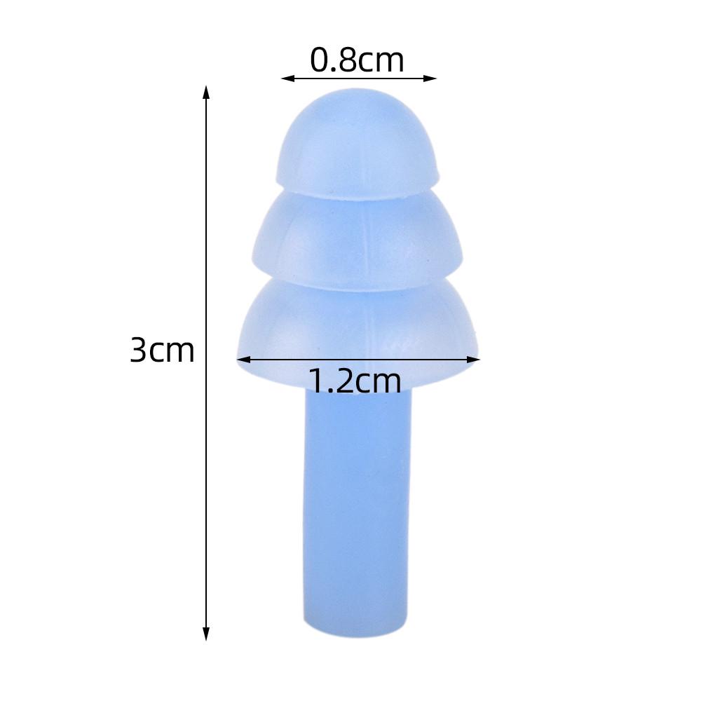 1 Pair Reusable Silicone Ear Plugs Waterproof Noise Reducing and Sound Blocking Earplug with Box
