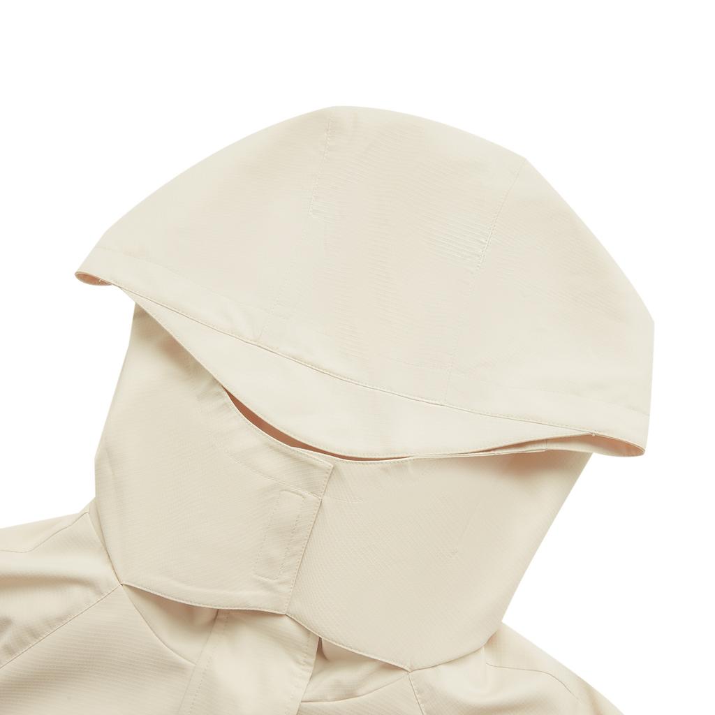 Li Ning Sports Trend Series Loose Hooded Solid Color Zipper Fleece Windbreaker Women Outerwear Oatmeal-Gray AFDUA84-1