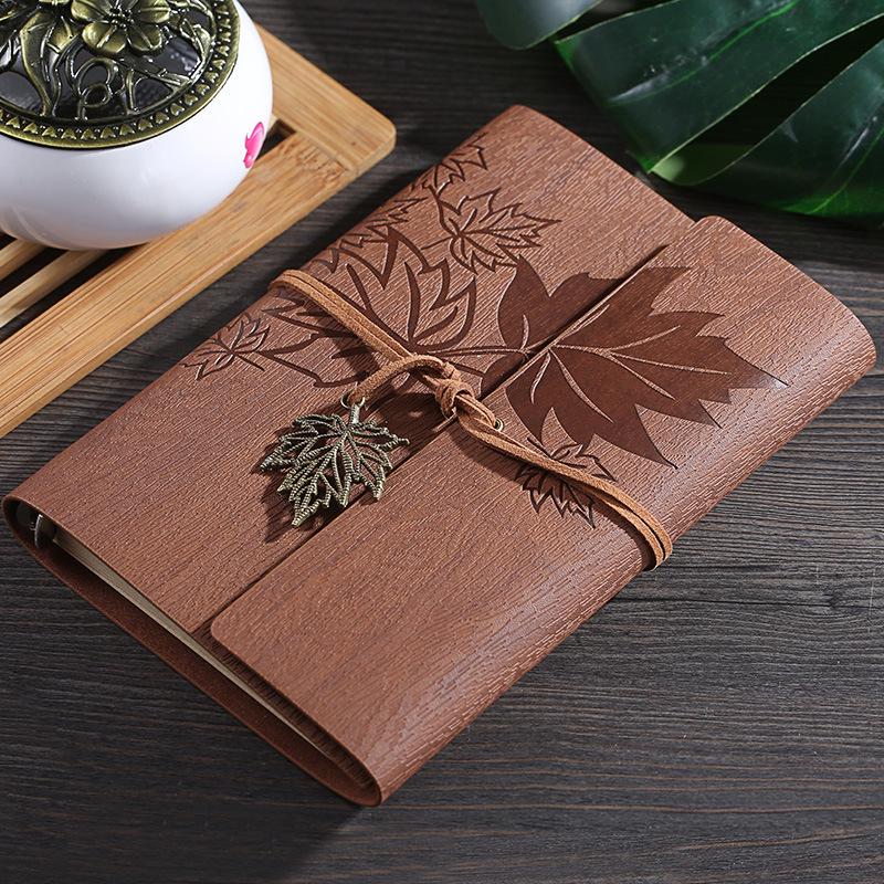 Maple Leaf Retro Kraft Paper Notebook: Simplistic Student Planner & Travel Diary