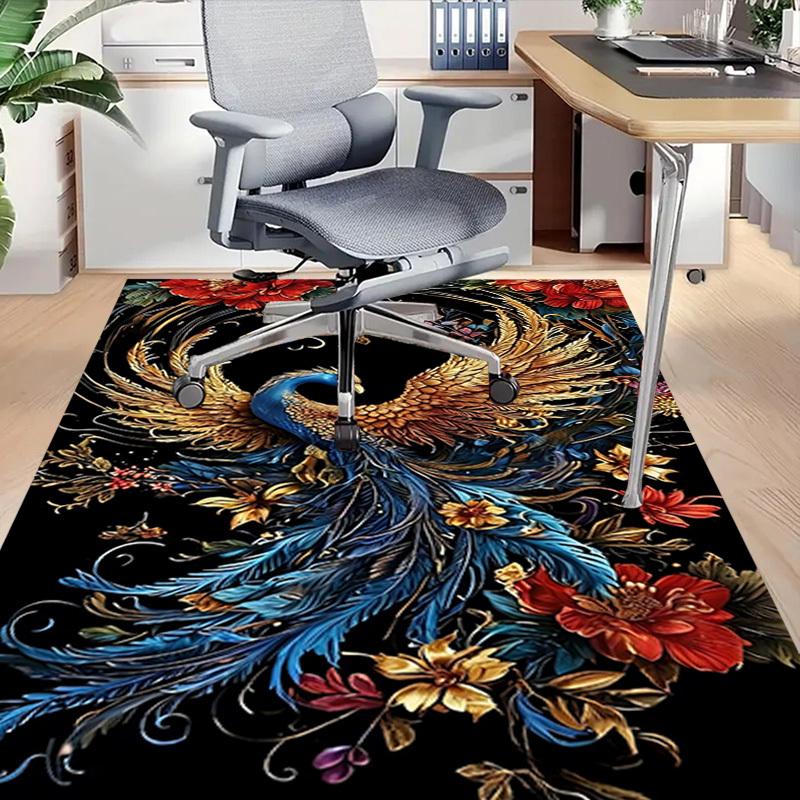 1pc Phoenix Flowers Carpet Anti Slip Polyester Floor Mat for office,Bedroom