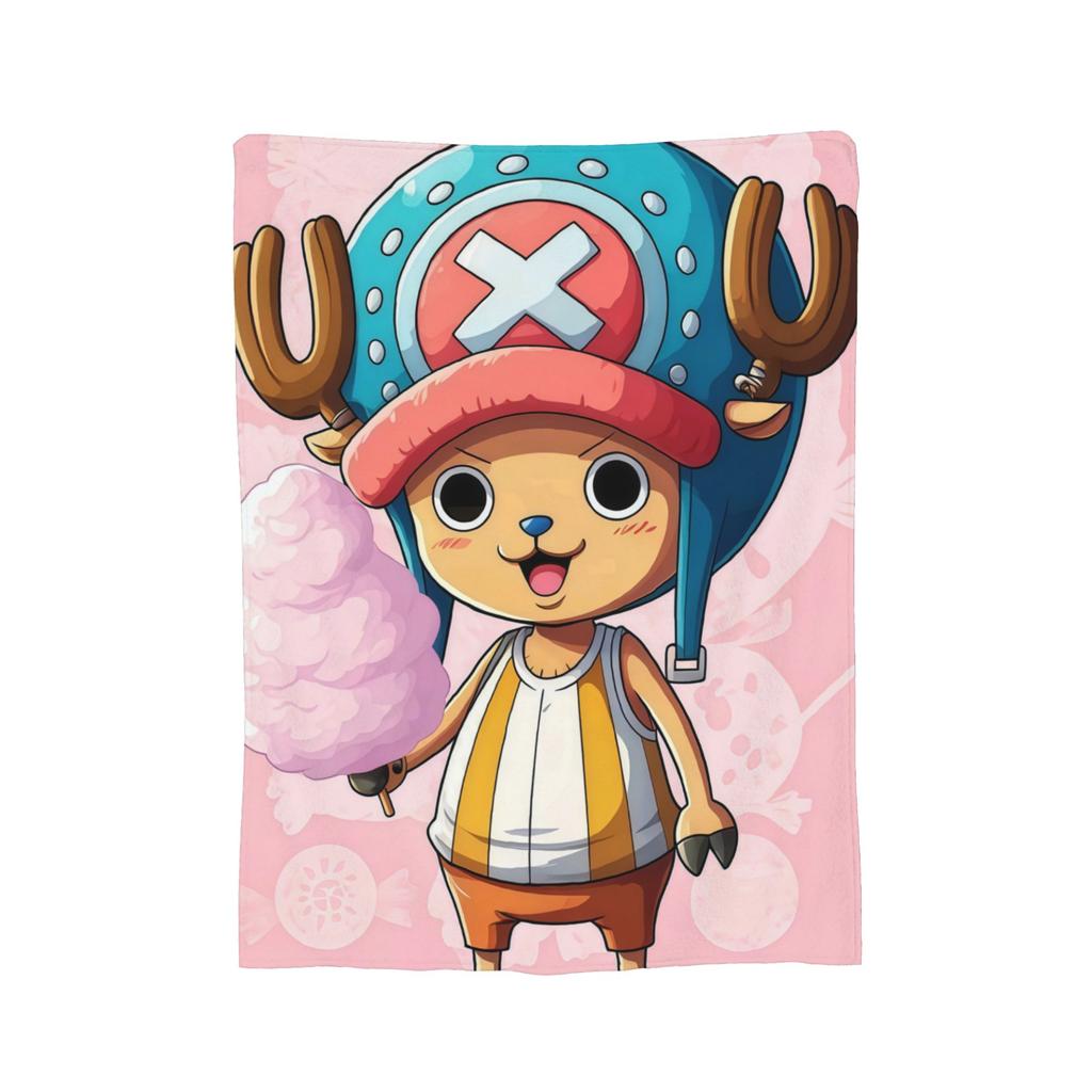 One Piece Tony Tony Chopper Anime Deken Flanel Herfst/Winter Draagbare Zachte Worpdeken voor Thuis Bank Sprei