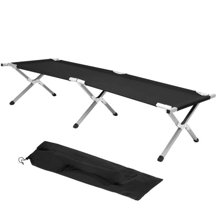 Camping Bed - SPRINGOS - 74 X 190.5 Cm - Black - Max Load 150 Kg - Easy Folding