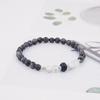 Jinnamok Rondelle Moonstone Point Gray Jade Gemstone Bracelet (C2501AC1253_GR)