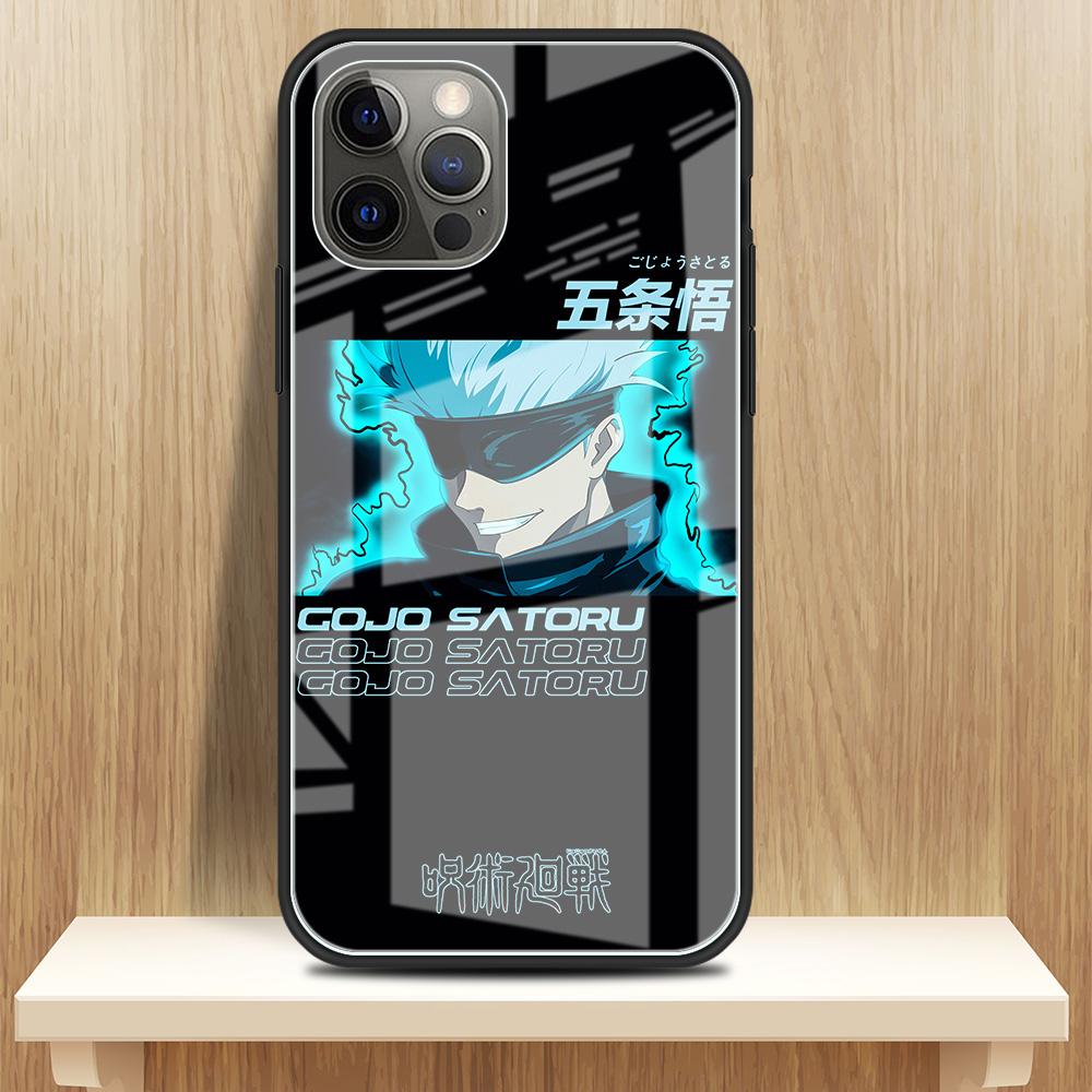 Tempered Glass Case Apple iPhone 13 12 Mini 11 Pro Max XR XS SE 2020 7 8 Plus 6 6S X Phone Cover Back Shell Anime Jujutsu Kaisen