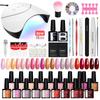 PHOENIXY 20pcs Gel Nail Polish Kit with UV Nail Lamp Top Base Coat Semi Permanent Varnish Manicure Set