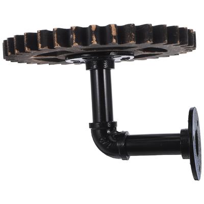 Rustic Vintage Industrial Pipe Wall Shelf Steampunk Gear Design Metal Rack Living Room Kitchen Bedroom Balcony Decor