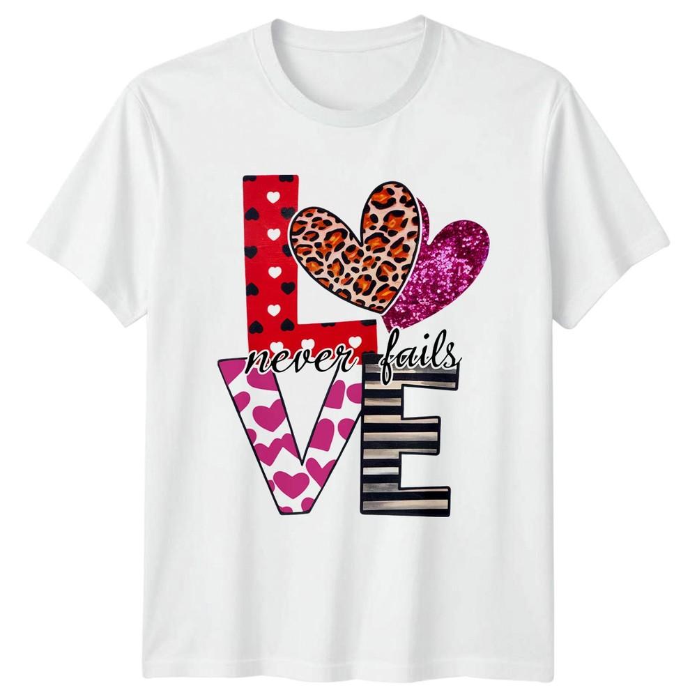 Love Never Fails Unisexs TShirt Valentines Gift For Her S