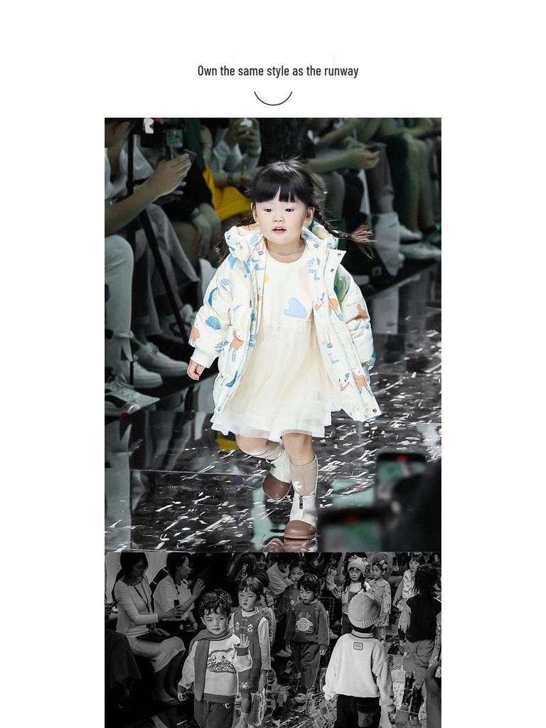 2025 Tongbei Kids' Winter Down Jacket: Cartoon Design, White Duck Down, Three-Proof, Warm, Hooded, Korean Style Outerwear