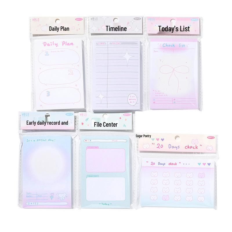 Korean Style Cute Diary Sticky Notes Line Recording Book - Reminder and Message Pad