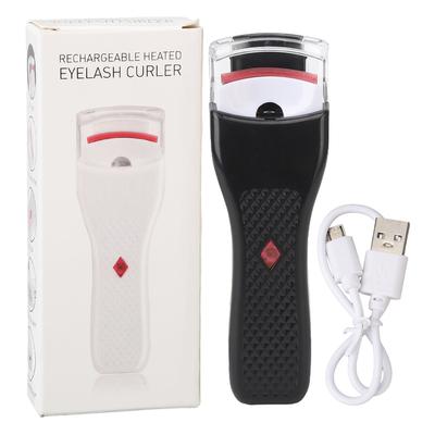 Beheizte Wimpernzange Wiederaufladbar LED-Beleuchtung Langlebig Handheld Wimpernheizcurler Schwarz