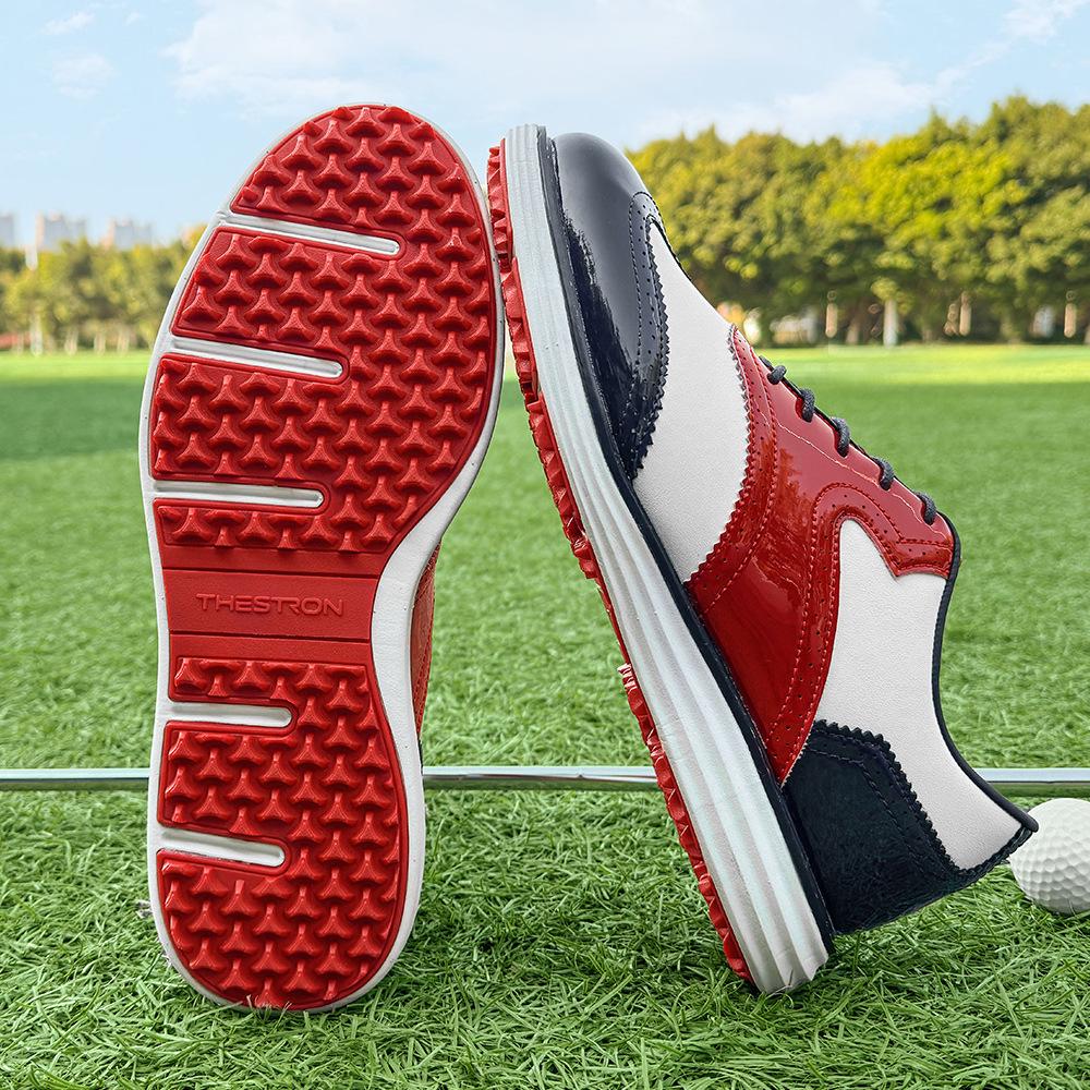 Men's Non-Slip Golf Shoes with Spikes - Outdoor Sports & Casual Embroidered Breathable Footwear