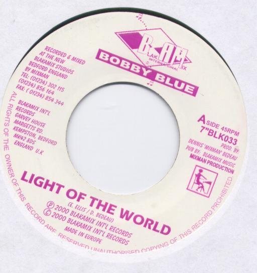 

7-дюймовая пластинка BOBBY BLUE BLAKAMIX DUB SECTION Light Of The World BLK033 Blakamix 2000 UK Reggae Ska Dub Б/у