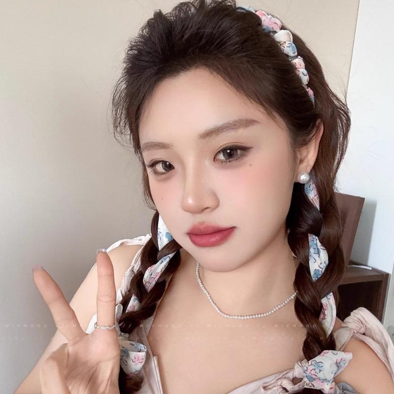 New Floral Streamer Headband Women's Summer Fashion Toothed Hair Band Hair Accessories