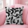 Black White Striped Geometric Rectangle Cushion Cover Polyester Sofa Cushions Decorative Throw Pillows  Decoration Pillowcover