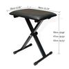 AKOZLIN Folding X-Shaped Piano Chair with Keyboard Bench, 3-Level Height Adjustment, Non-Slip, Black, 16.5" W x 12.5" D x 14.5" H (42/47/50cm)
