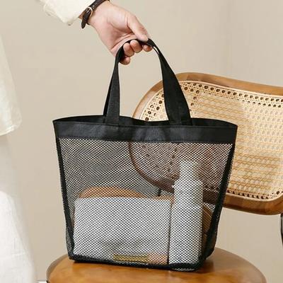 MK S Black Mesh Beach Bath & Water Play Mesh Swim Bag 205711