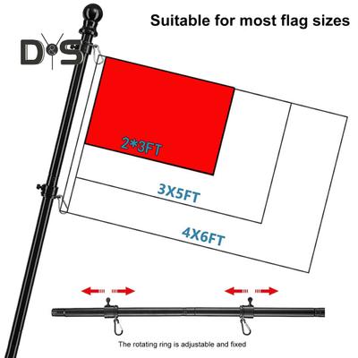 Asta per bandiera in metallo anti-groviglio Asta per bandiera esterna resistente alle intemperie Asta per bandiera segmentata di facile montaggio per veranda Barca Case residenziali