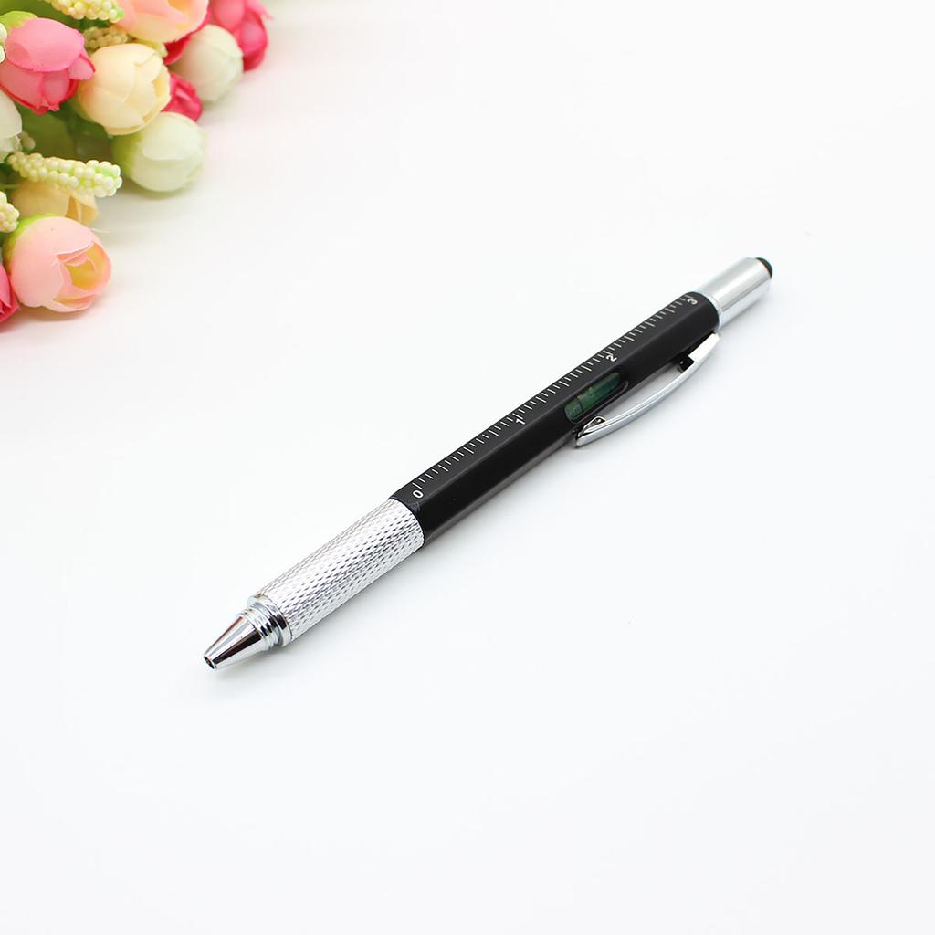 6in1 Multi-tools Pens Multifunction Ball-point Pen Level Caliper Screwdriver 5ml