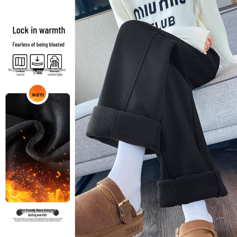 Handu Yishe Women's Fleece-Lined High-Waisted Tapered Pants