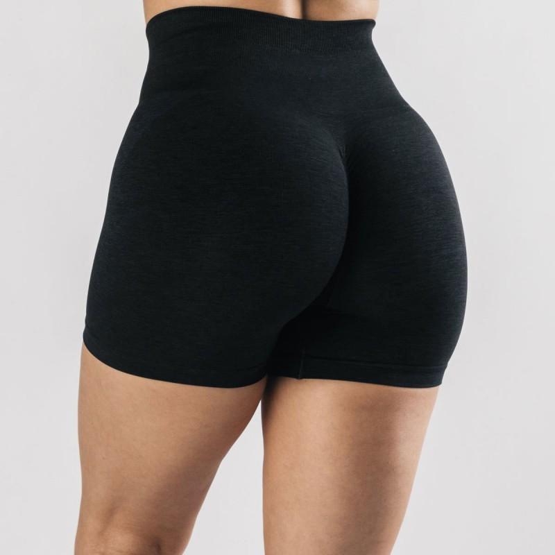 Seamless Side Jacquard Yoga Shorts Women Fitness Workout 3/4 Length High Waist Stretch Gym