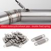 2Pcs Stainless Steel Exhaust System Spring Motorcycle Muffler Exhaust Pipe Spring Motorbike Accessory Easy Installation