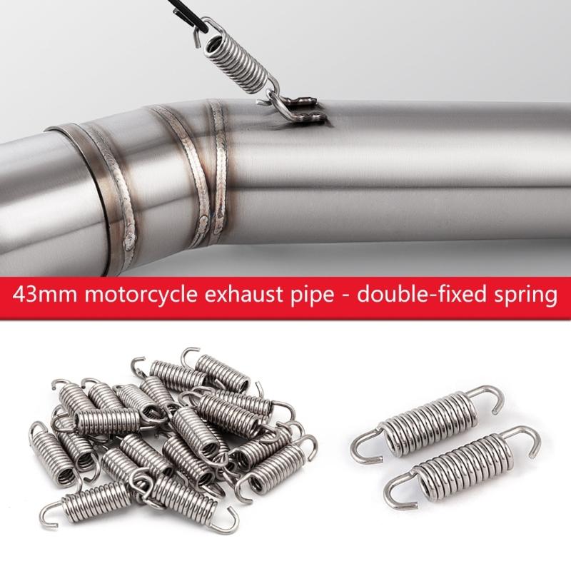 2Pcs Stainless Steel Exhaust System Spring Motorcycle Muffler Exhaust Pipe Spring Motorbike Accessory Easy Installation