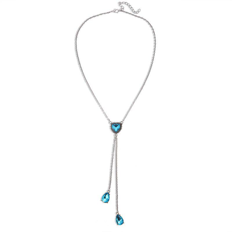 

Богемное многослойное синее кристаллическое длинное ожерелье с кисточкой для женщин, свадебное украшение, подарок