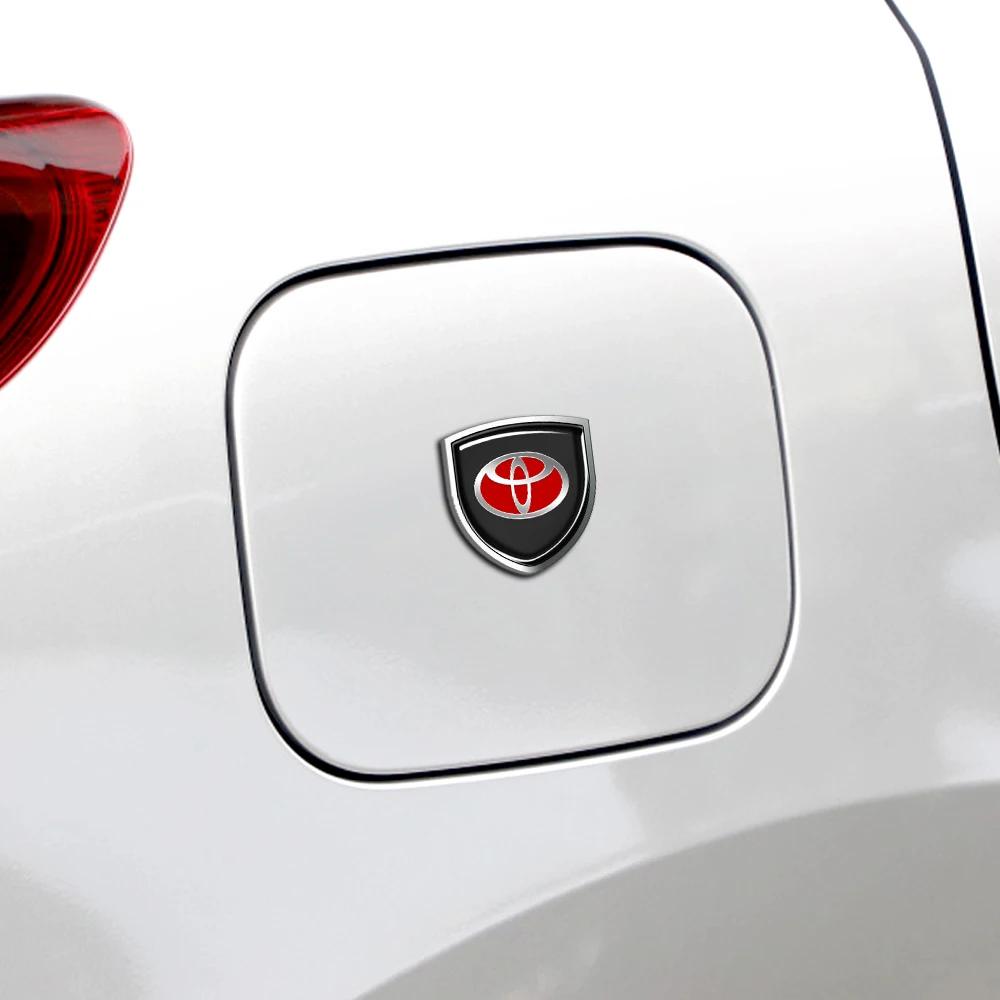 Car Styling 3D Meta Auto Door Shield Emblem Car Body Badge 3D Sticker For Toyota Corolla Yaris Chr Auris RAV4 Land Cruiser Camry
