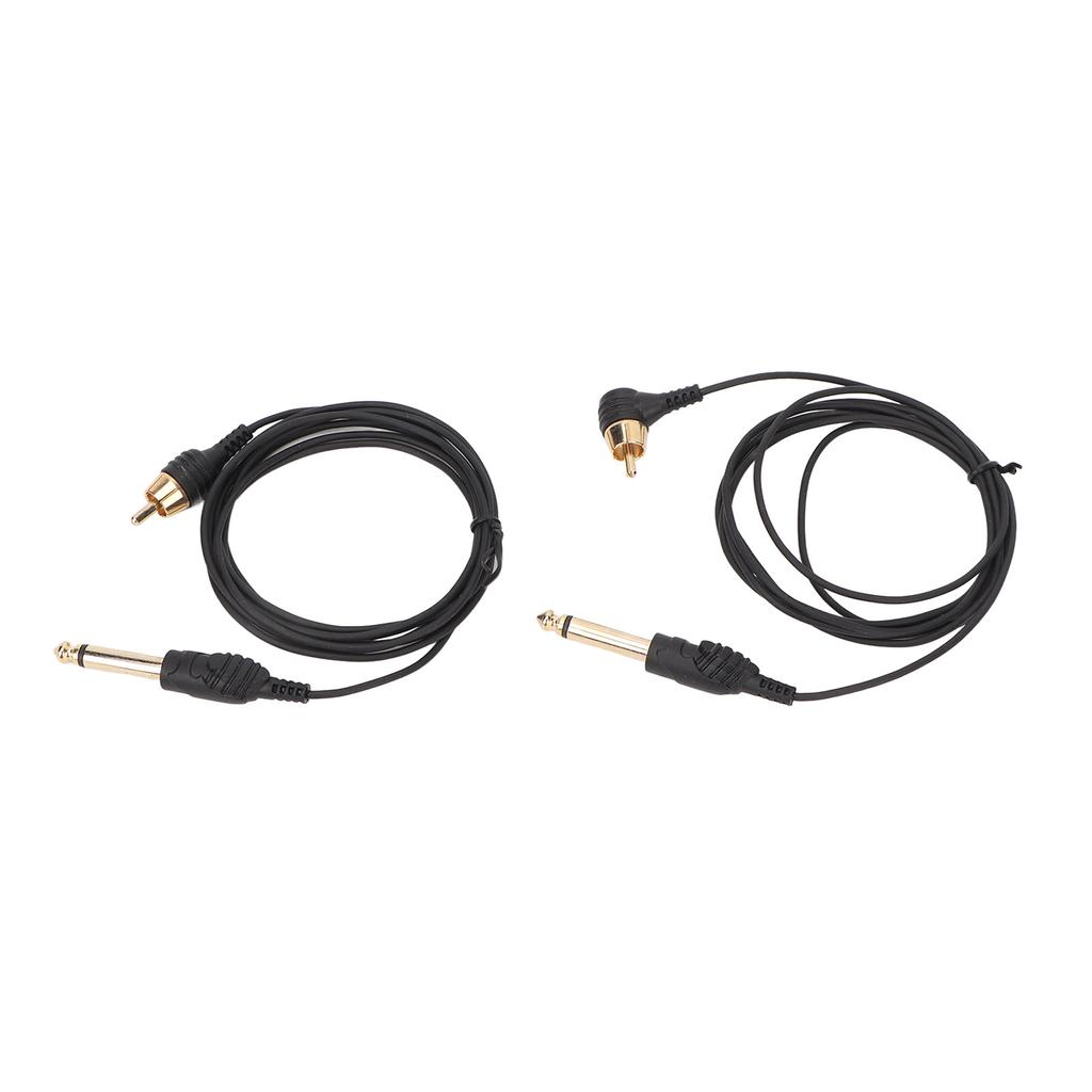 2pcs 6.2ft Tattoo Clip Cord Fully Compatible Heat Resistance Flexible Safe Straight Elbow RCA Tattoo Clip Cord