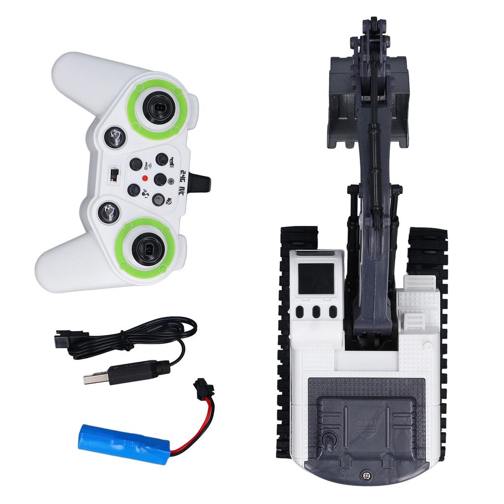 Remote Control Excavator Toy with Sounds and Lights Simulated Realistic RC Excavator Construction