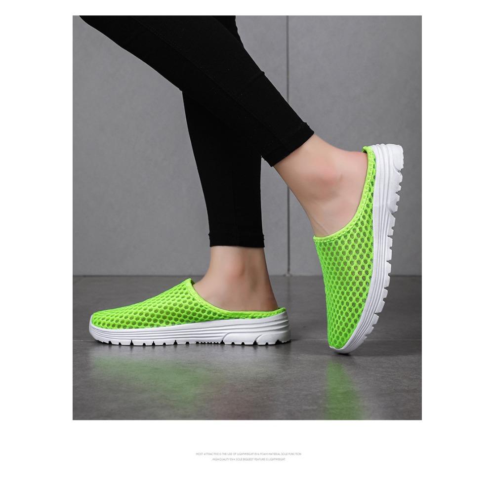 Damen Slip-On Freizeitschuhe Atmungsaktives Mesh Halbschuhe Weiche Sohle Bequeme Gehschuhe Übergröße Leichte Alltagsschuhe