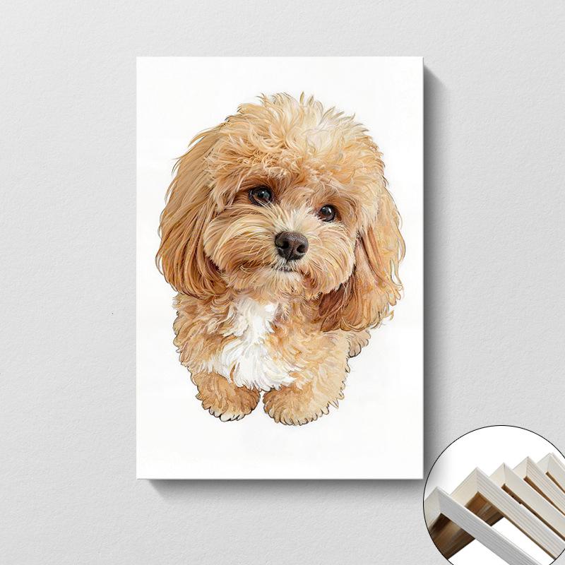 

Custom Decorative Cute Dog Teddy Frameless Wall Painting for Living Room or Bedroom 20x25cm