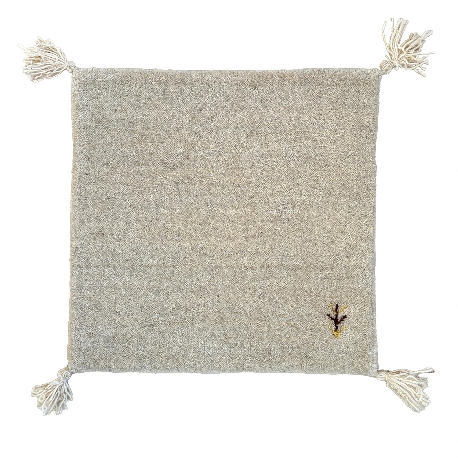 

Sunnyday Fabric Gabbeh Gabbeh Bench Mat Chair Pad Cushion 40 x 40 cm Square Stylish Wool India 100% (Ivory) слоновая кость