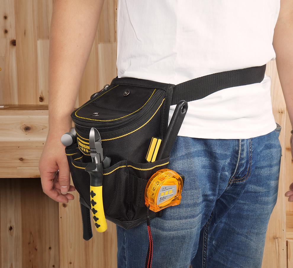 Multifunctional Electrician Tool Waist Bag with Thicker Cover and Carpenter Pocket
