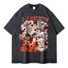 T-shirt con Stampa Grafica Manga di One Piece Roronoa Zoro per Uomo Donna Streetwear Harajuku Moda Top Oversize Cotone Lavato Retrò Girocollo Estate Nuova T-shirt