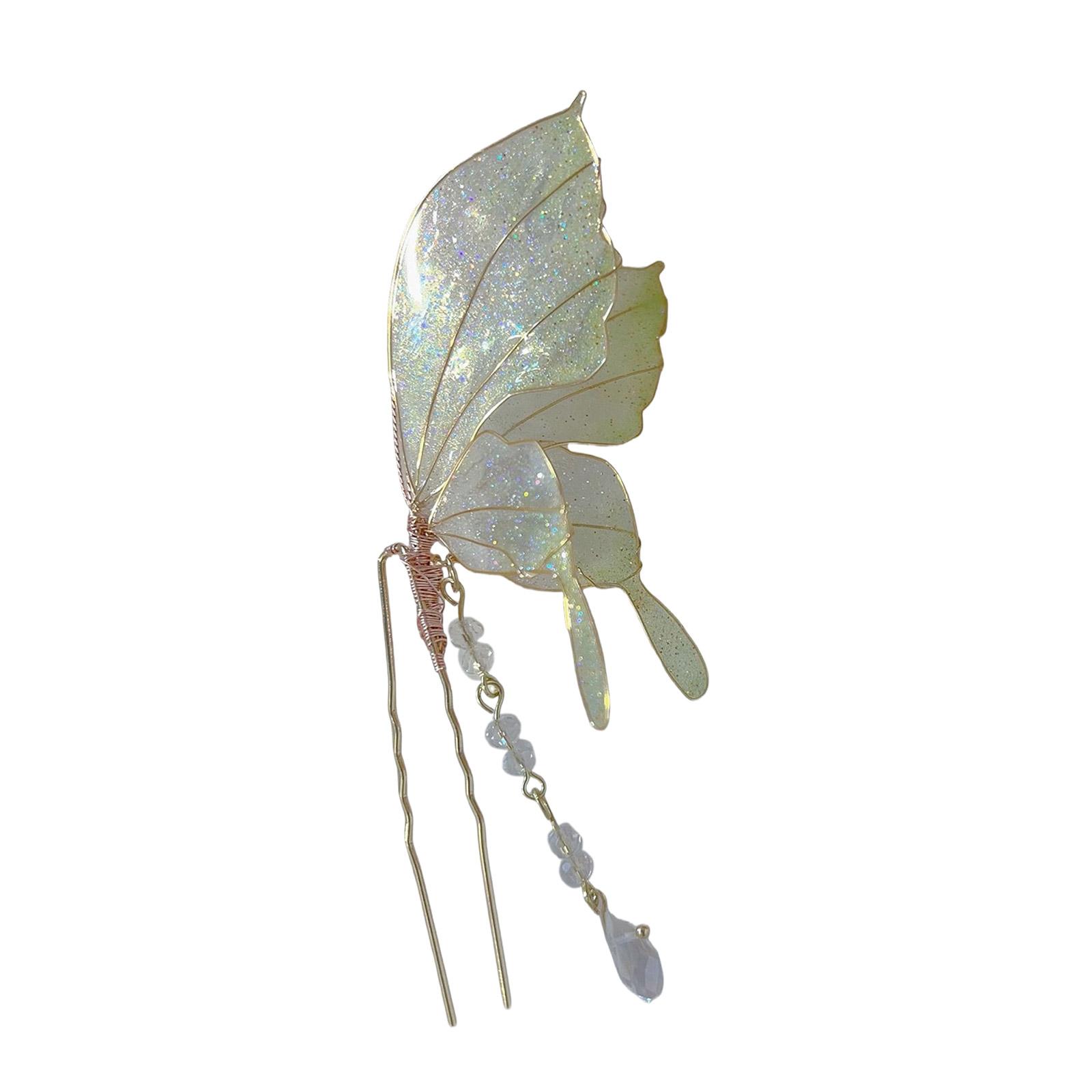 

Блестящая филигранная заколка для волос с бабочкой Буяо для девочек, традиционная китайская заколка для волос, декоративная для косплея в стиле ханбок светло-зеленый