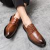 Men’s British Style Brogues Formal Business Leather Shoes Men Tuxedo Party Dress Shoes Plus Size