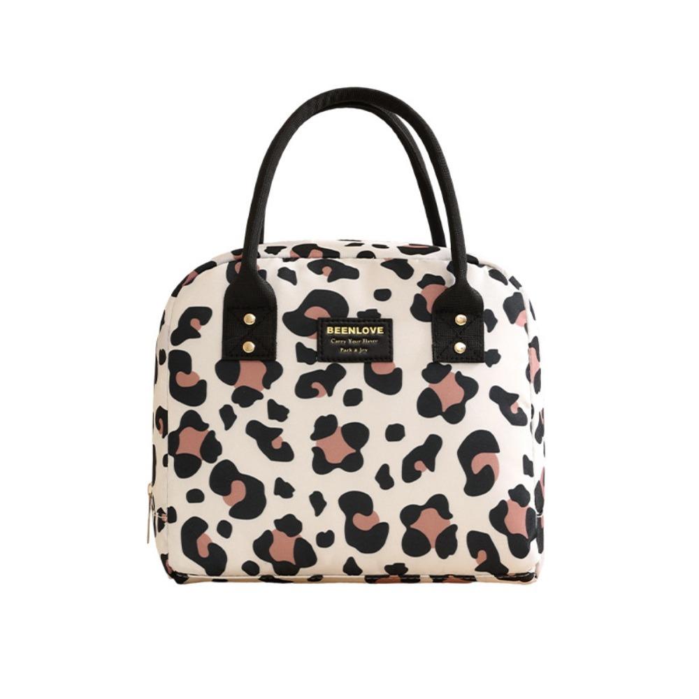 Durable Fashion Prints Lunch Box Bag with Zipper Lightweight Insulated Tote Bag Portable Large Capacity Outdoor Picnic Bag