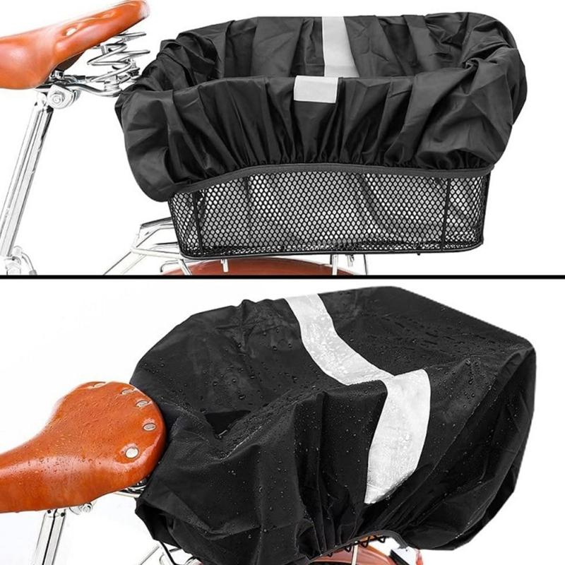 Resistant Cycle Basket Cover Exterior Defense Against Rain Ice Dirts Polyester Reflective Strips For Foot Safety