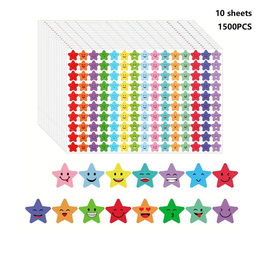 1500 Star Stickers Reward Chart Set – 10 Sheets, Holographic & Classic Designs For Kids, Students, Teachers – Positive Reinforcement Stickers