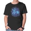 Unisex Crew Neck T-Shirt Virgo Neon Constellation Graphic Short Sleeve Casual Tee